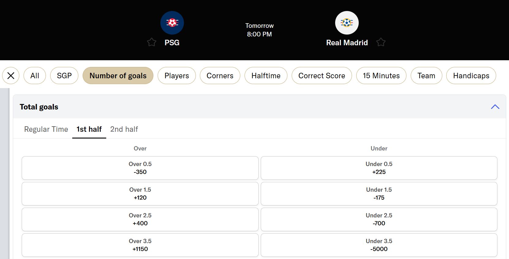 half time total betting