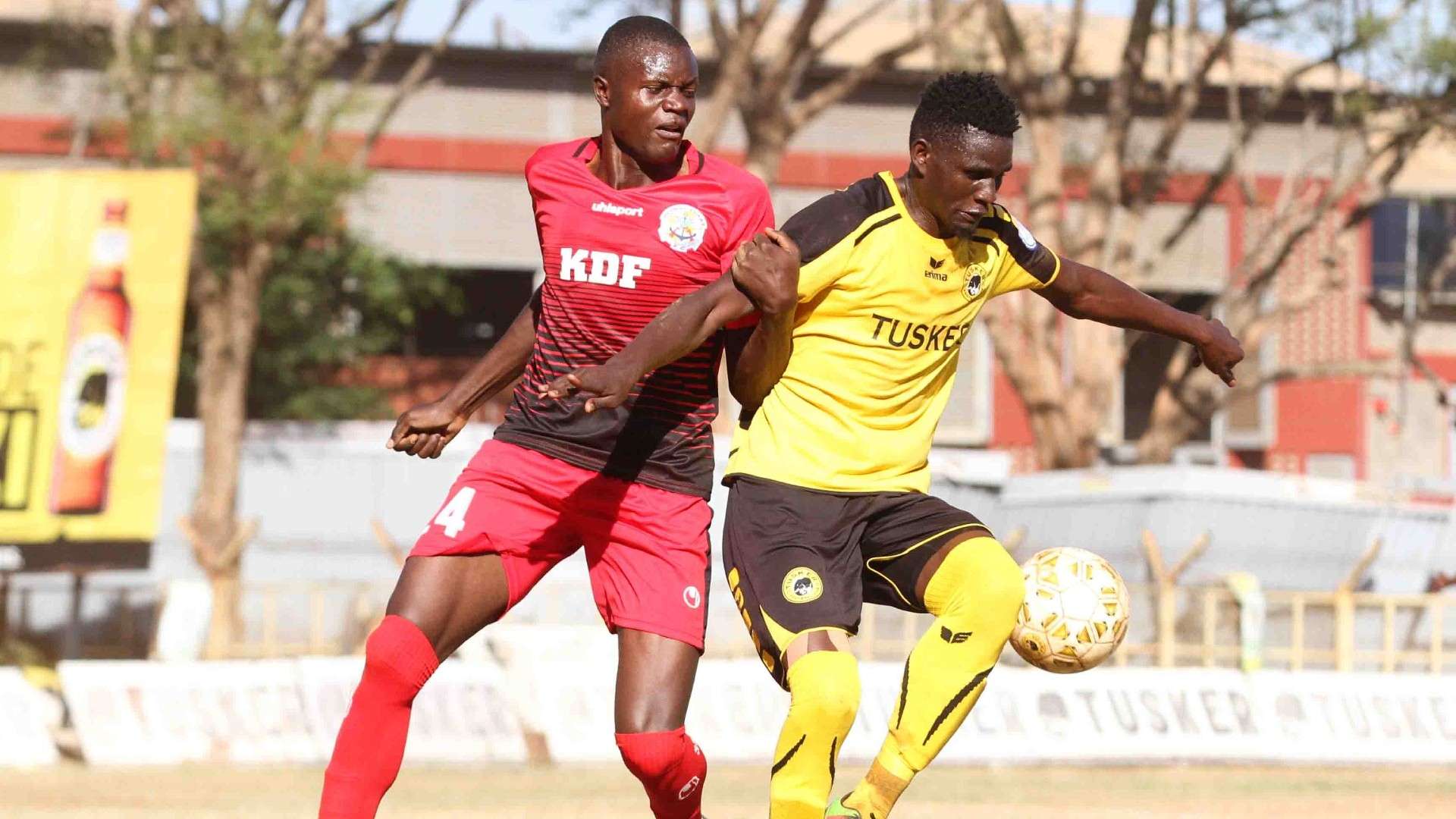 Ulinzi Stars striker Oscar Wamalwa vs Tusker.