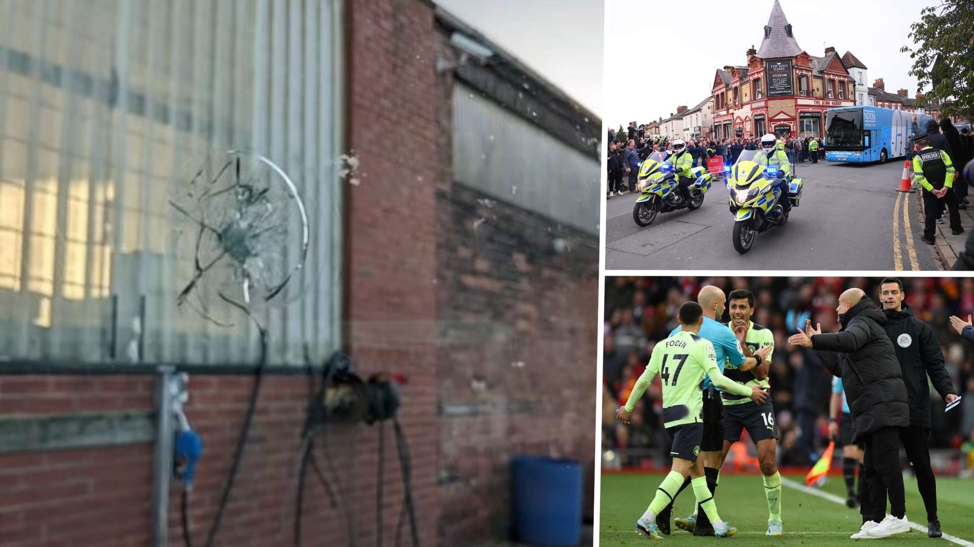 Manchester City Broken Bus Glass, Guardiola GFX