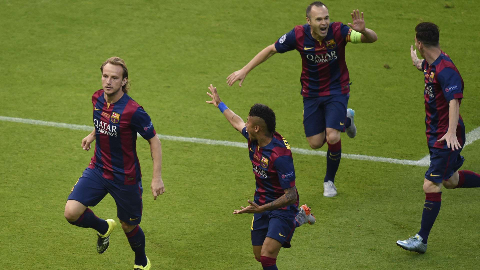 ivan rakitic neymar iniesta - barcelona juventus - champions league final - 06062015