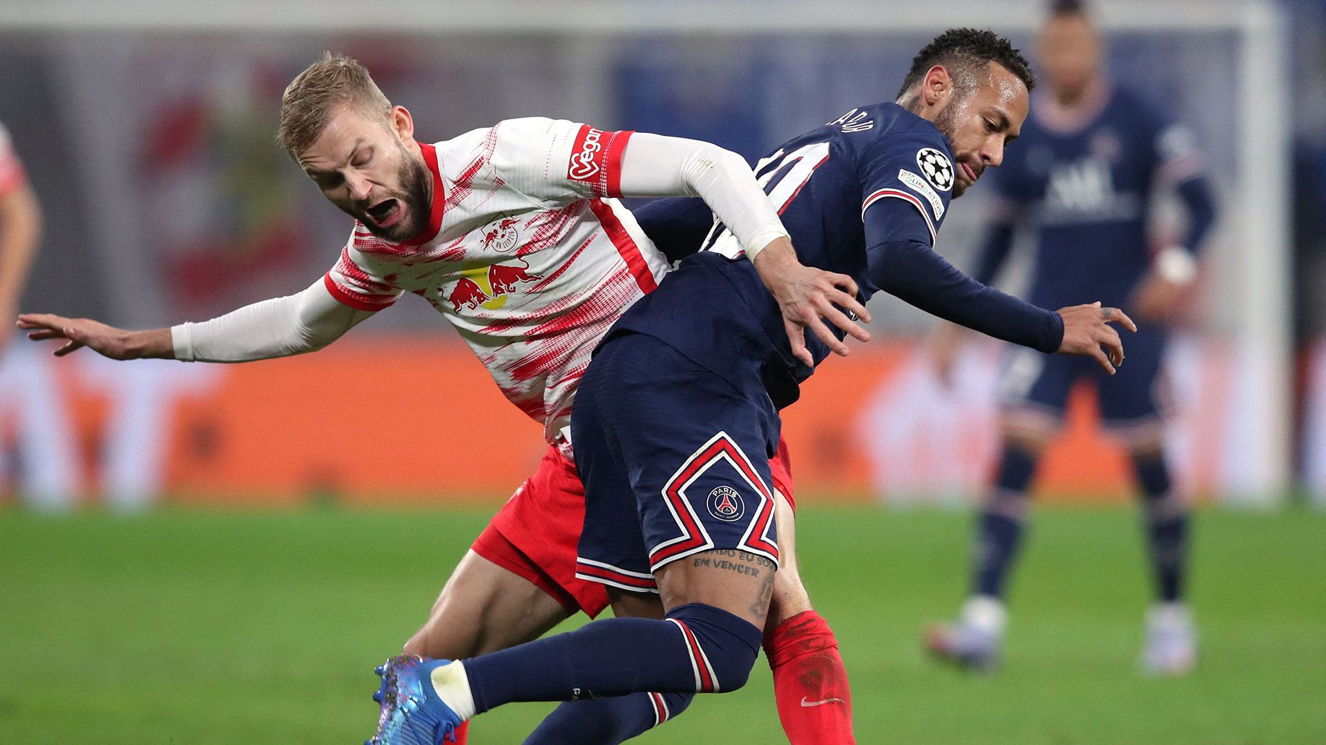 Laimer, Neymar, RB Leipzig x PSG, Champions League, 03112021