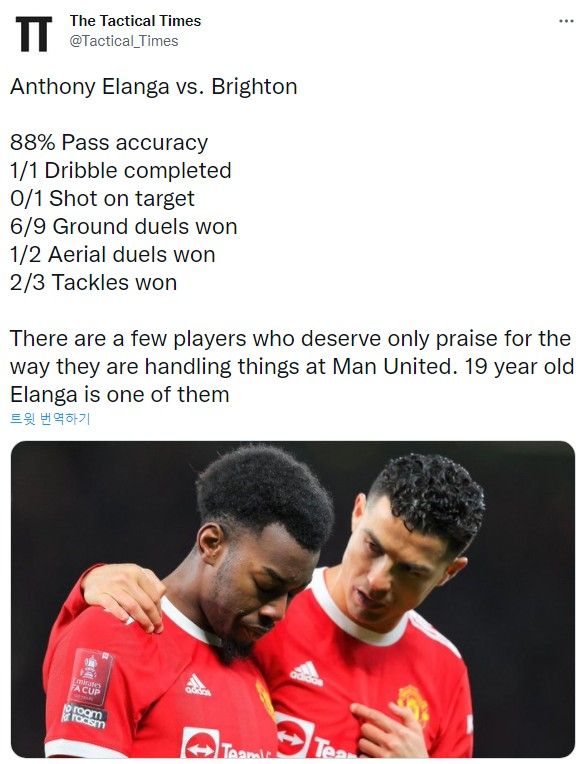 안토니 엘랑가 스탯 vs 브라이튼