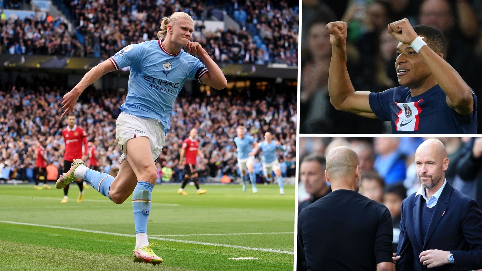 Haaland Guardiola Mbappe