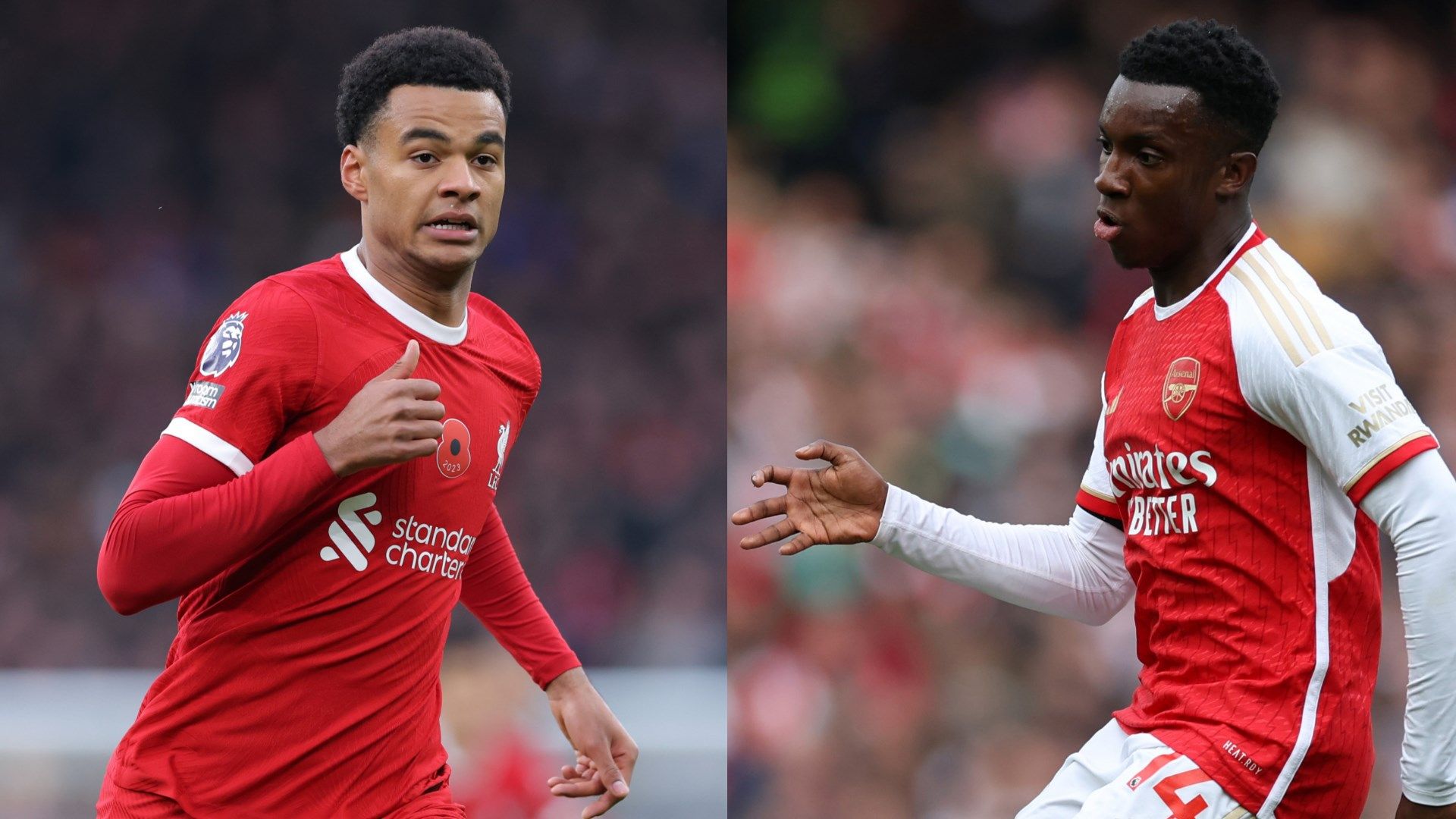Cody Gakpo Eddie Nketiah Liverpool Arsenal 2023-24 GFX