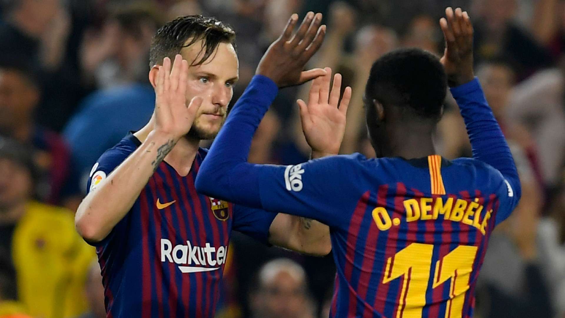 Ivan Rakitic Ousmane Dembele Barcelona 2018