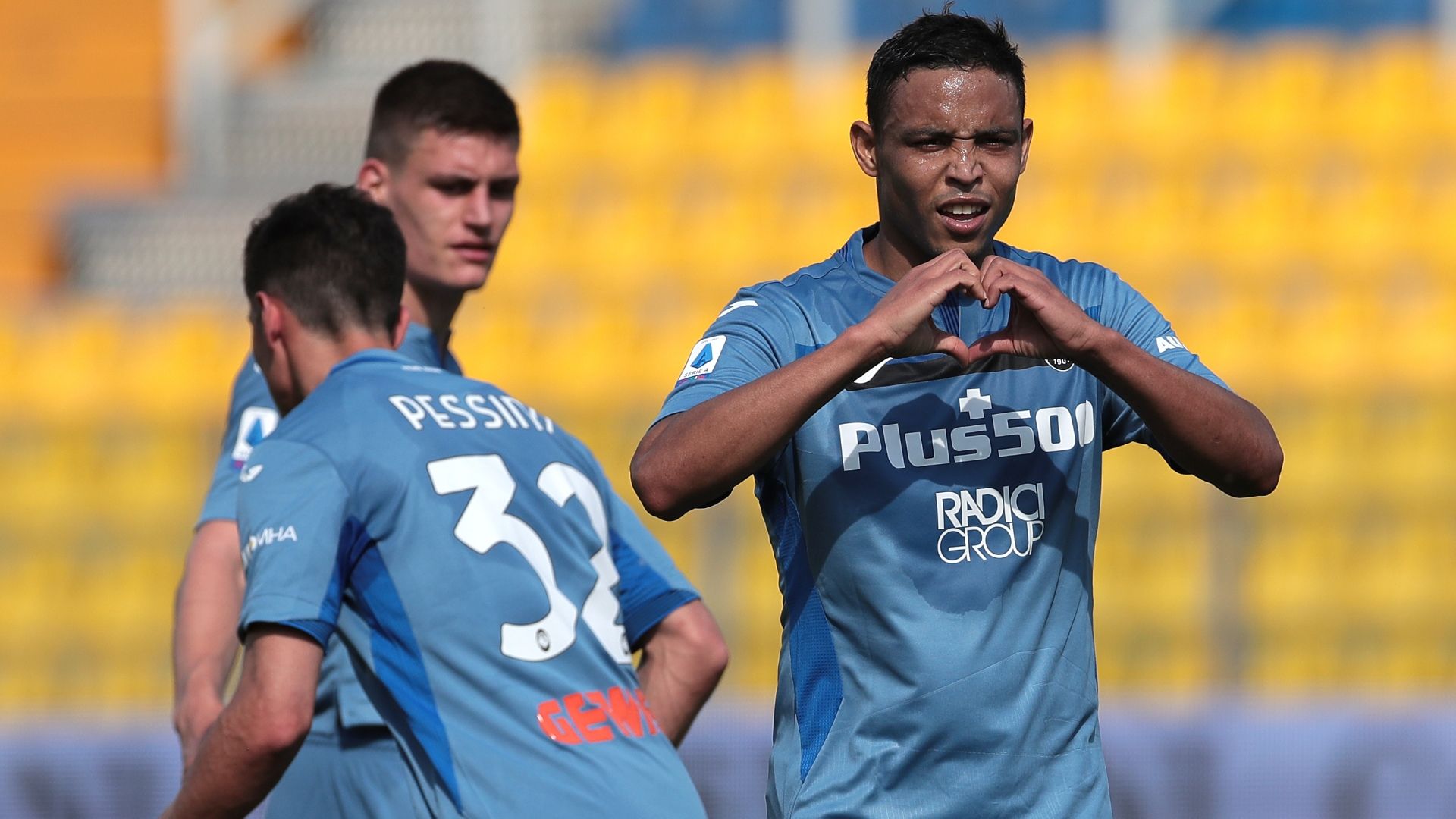 Muriel celebrating Parma Atalanta