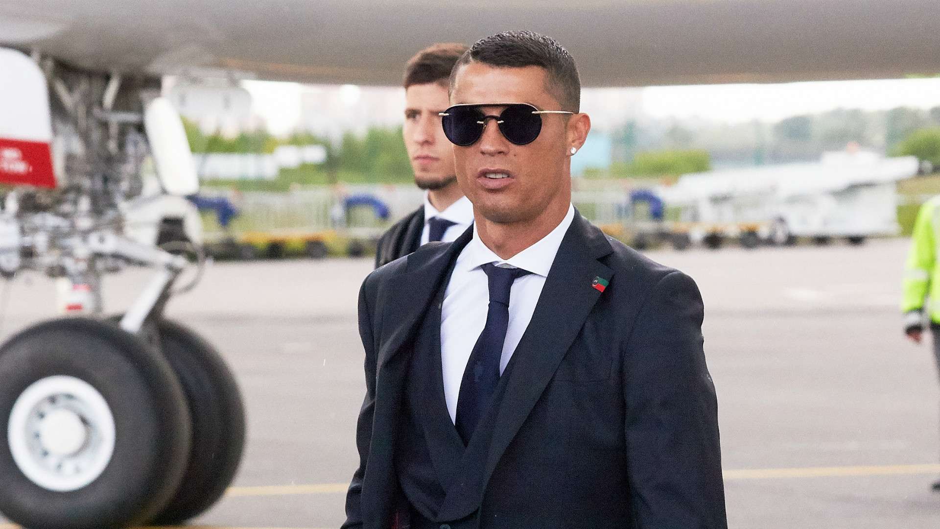 Cristiano Ronaldo at the airport