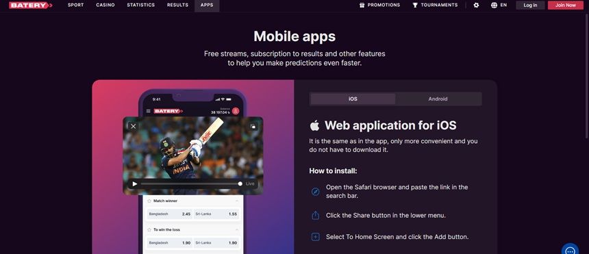 BateryBet iOS App Download