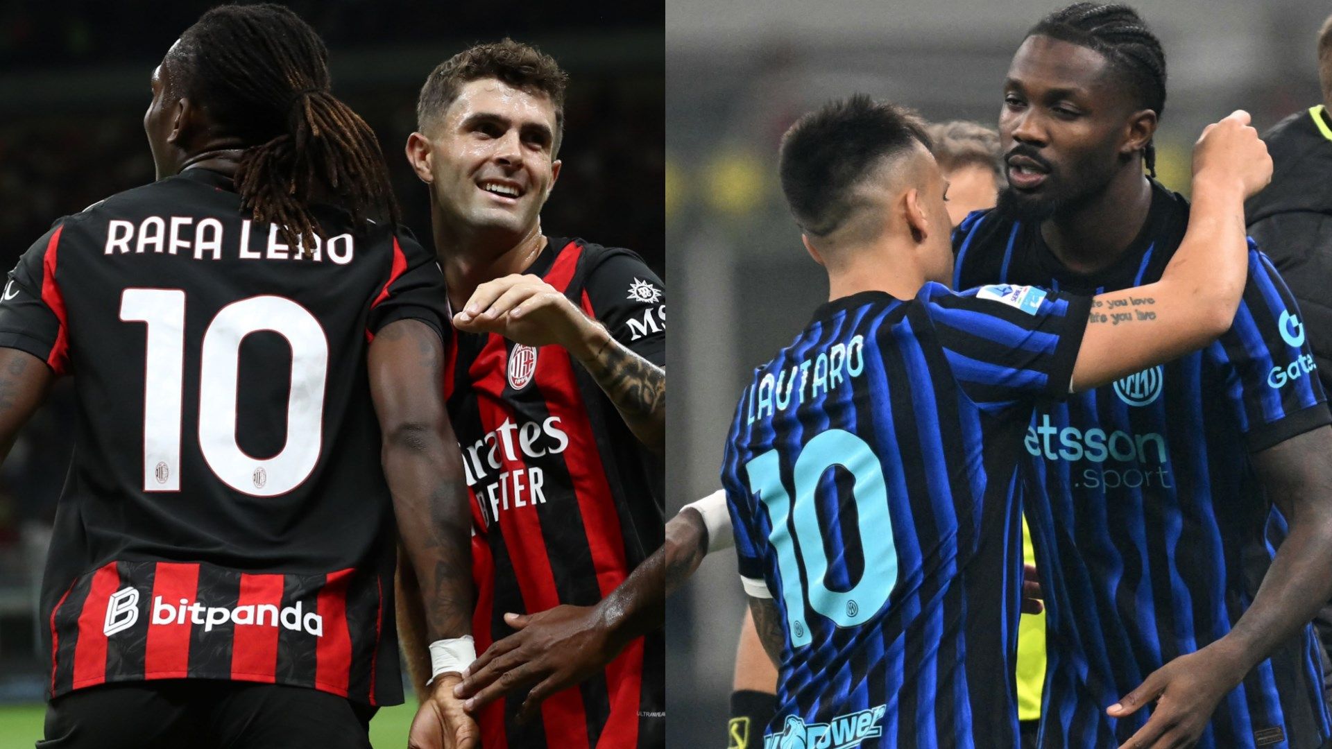 Leao Pulisic Lautaro Thuram Milan Inter