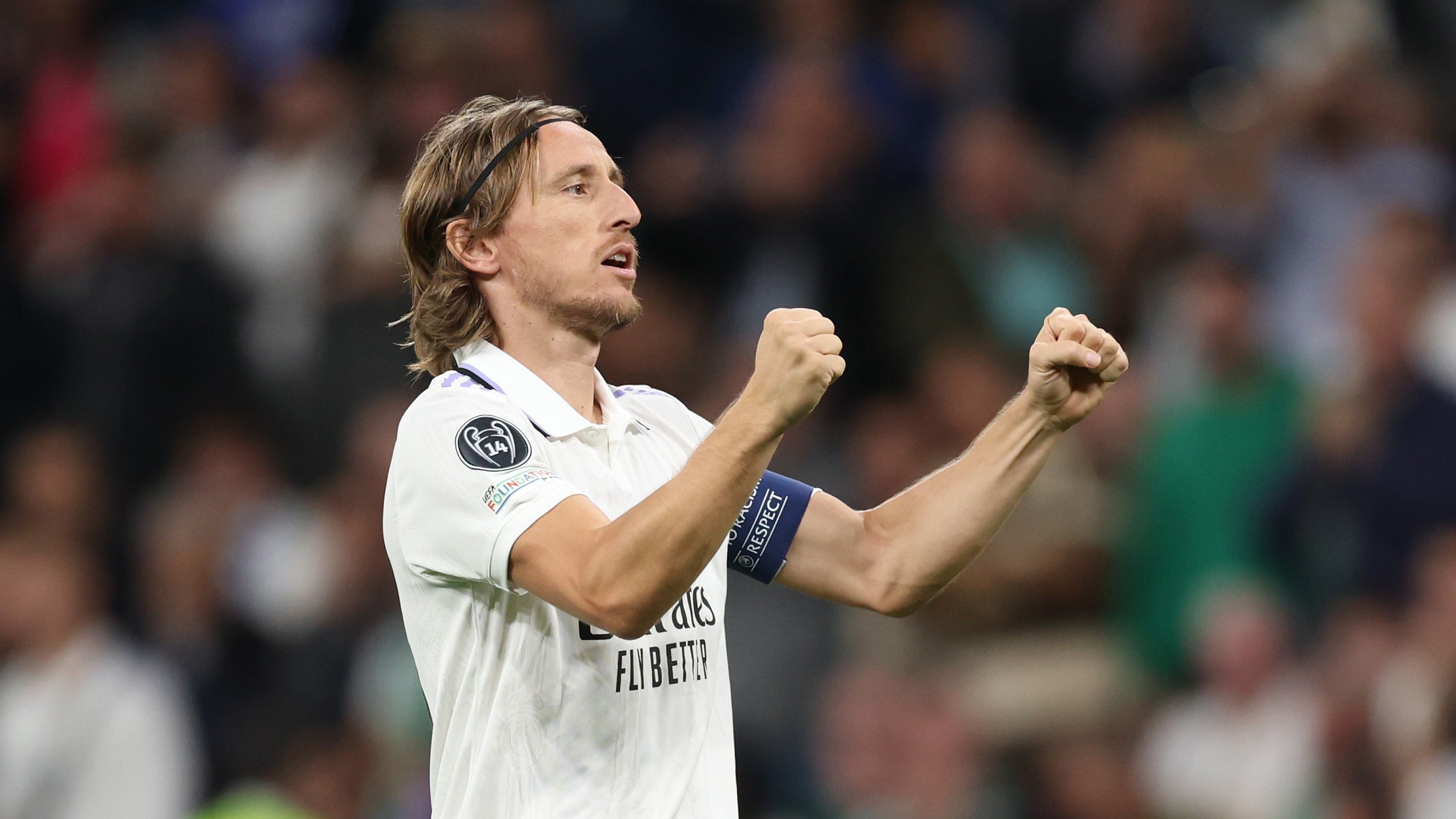 Modric celebrates vs Celtic