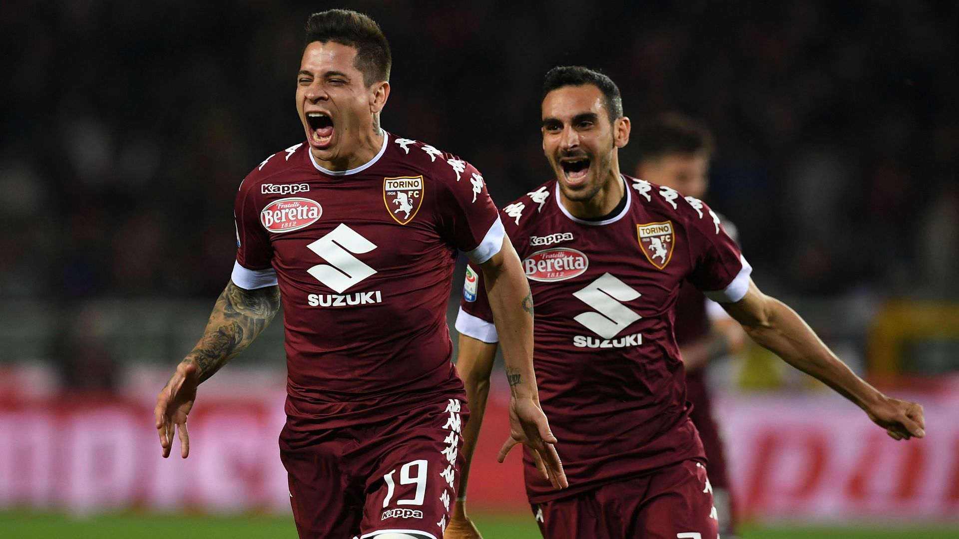 Juan Iturbe celebrating Torino Sampdoria Serie A 29042017