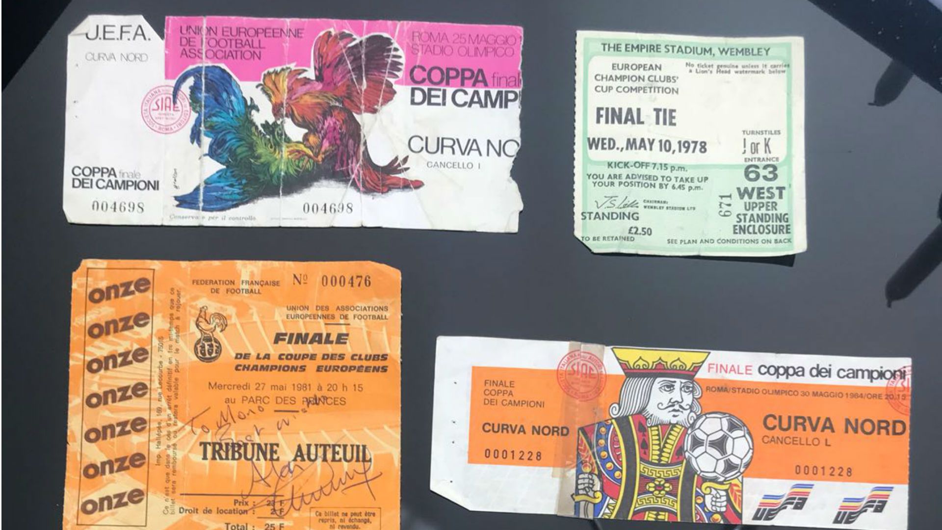 Stephen Monaghan's Liverpool European Cup final ticket stubs
