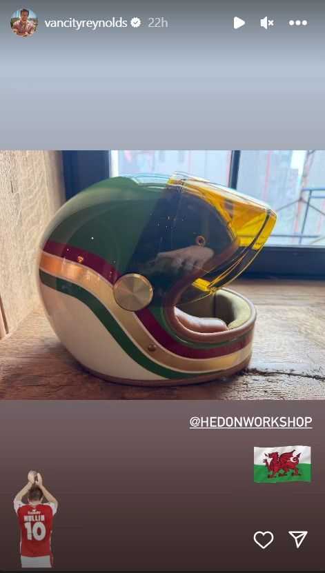 Ryan Reynolds Wrexham helmet