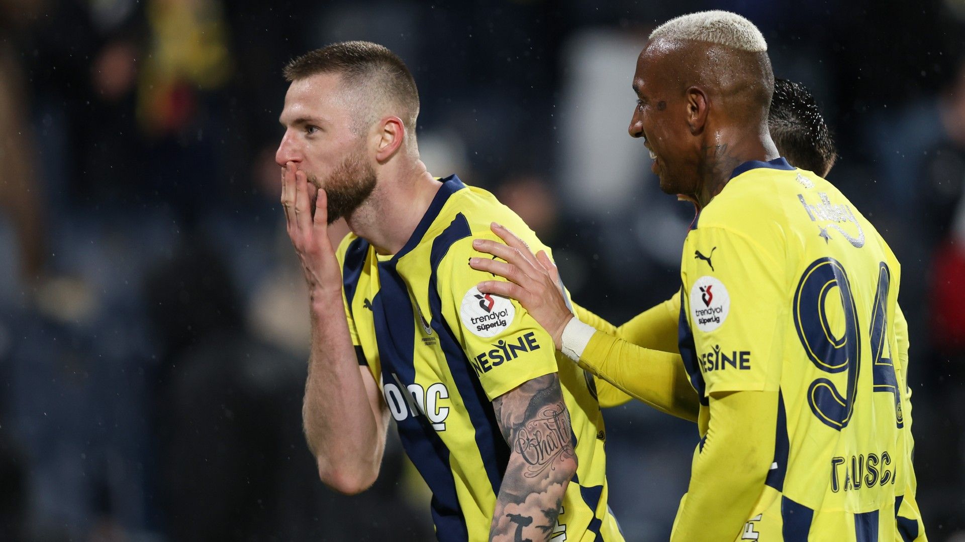 Milan Skriniar of Fenrebahce celebrates after scoring