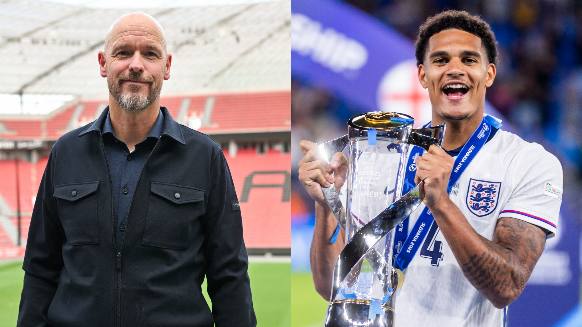 GOAL%20-%20Multiple%20Images%20-%202%20Split%20-%20Facebook(543) Jarell Quansah bursts out laughing at Erik ten Hag joke after joining Bayern Leverkusen from Liverpool