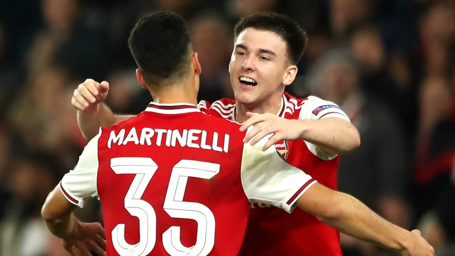 Gabriel Martinelli Kieran Tierney Arsenal 2019-20