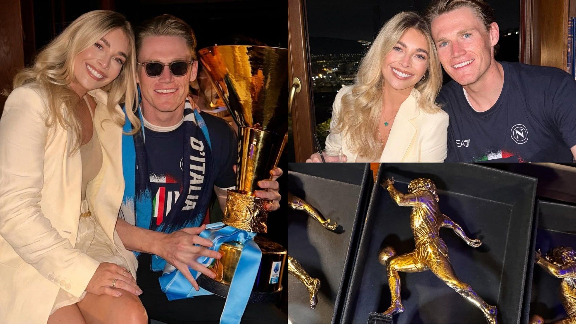 'Best time celebrating' - Scott McTominay's 'Queen of Italy' girlfriend Cam Reading shows off Napoli midfielder's trophy collection after winning Serie A title | Goal.com UK
