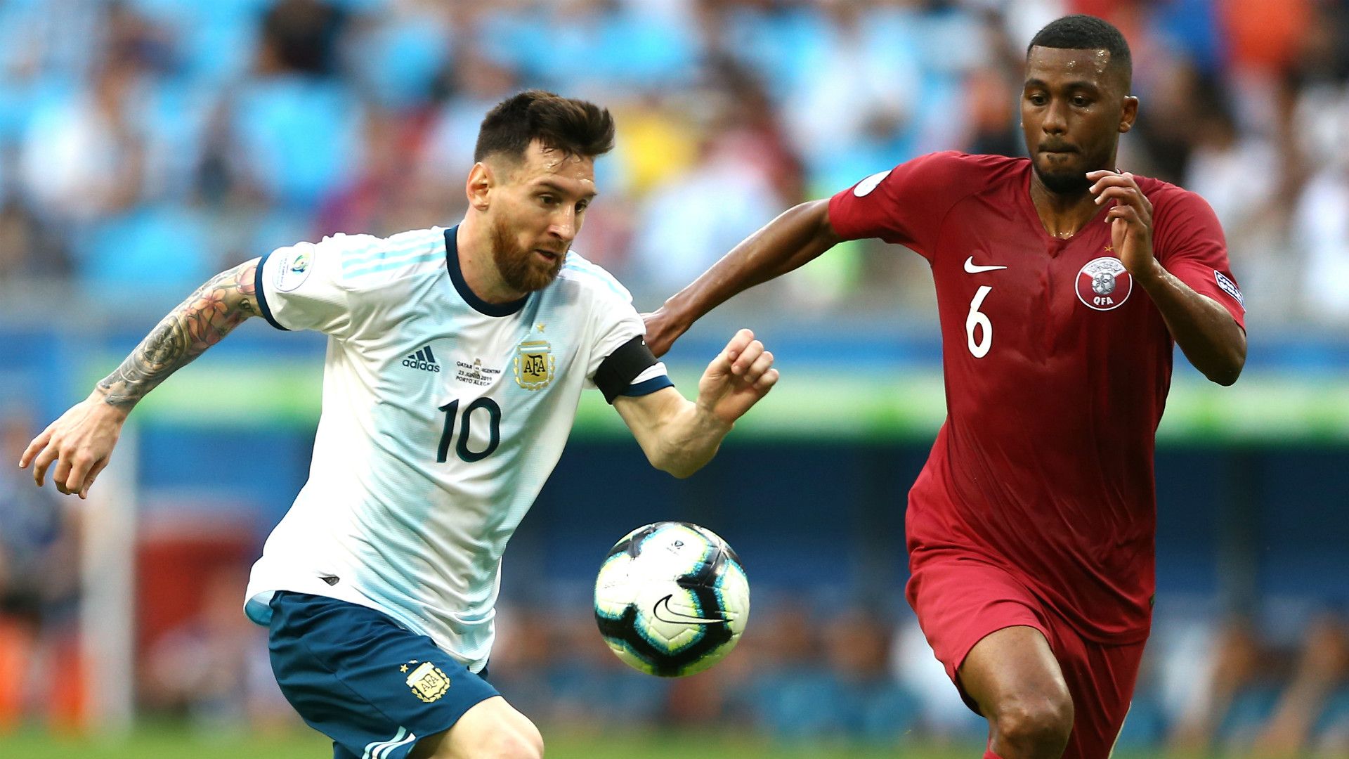 LIONEL MESSI ARGENTINA ABDULAZIZ HATEM QATAR COPA AMERICA 23062019