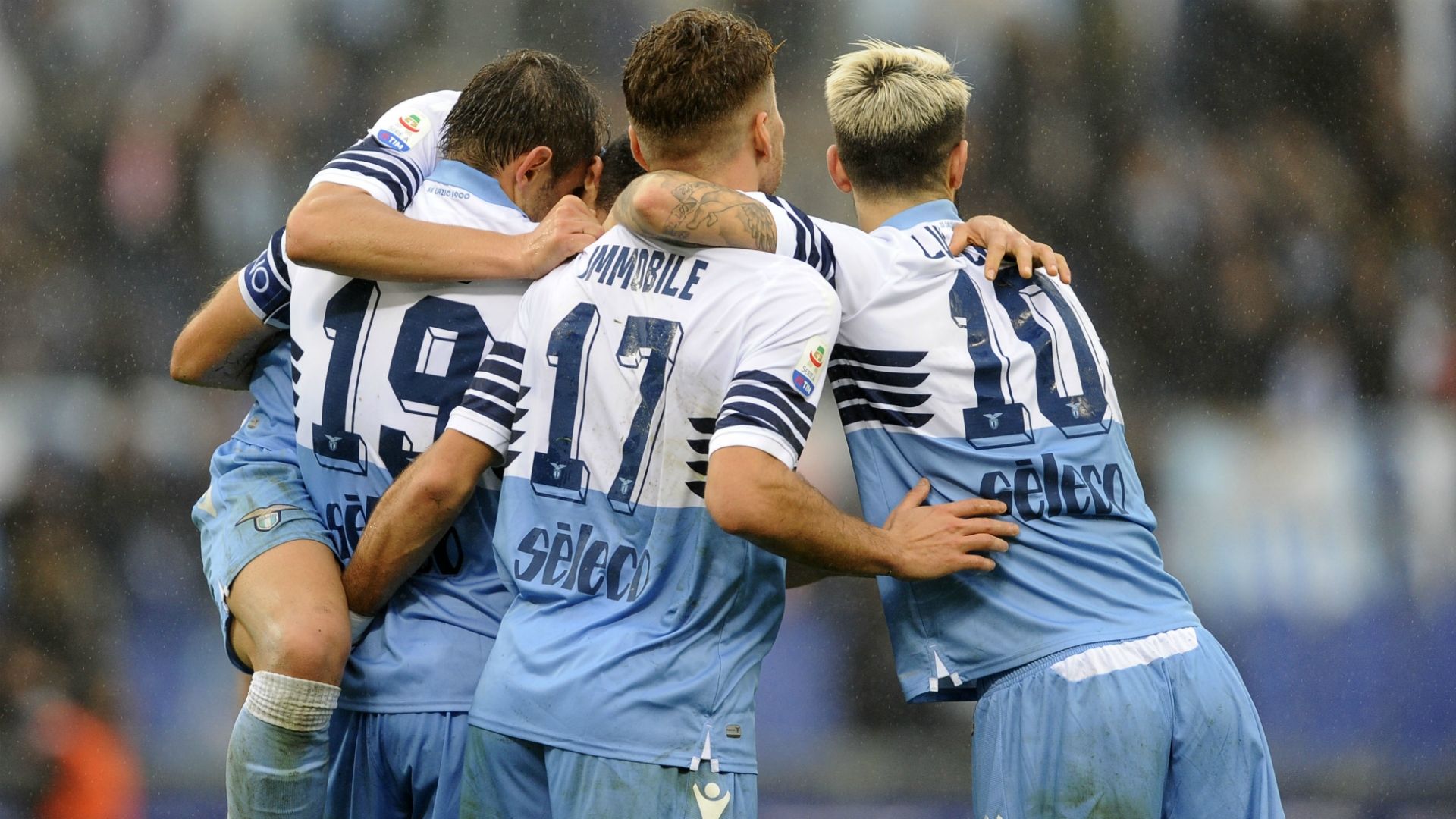 Lazio celebrating Lazio Cagliari Serie A