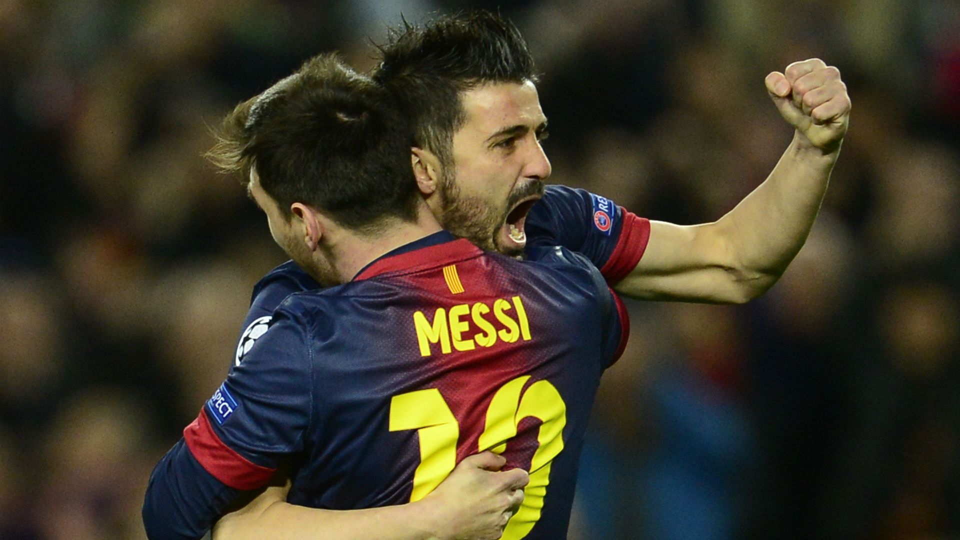 David Villa Lionel Messi Barcelona