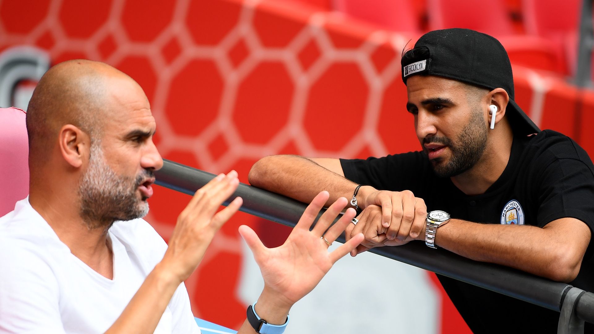 Riyad Mahrez Pep Guardiola Man City