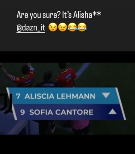 Alisha Lehmann name spelt wrong