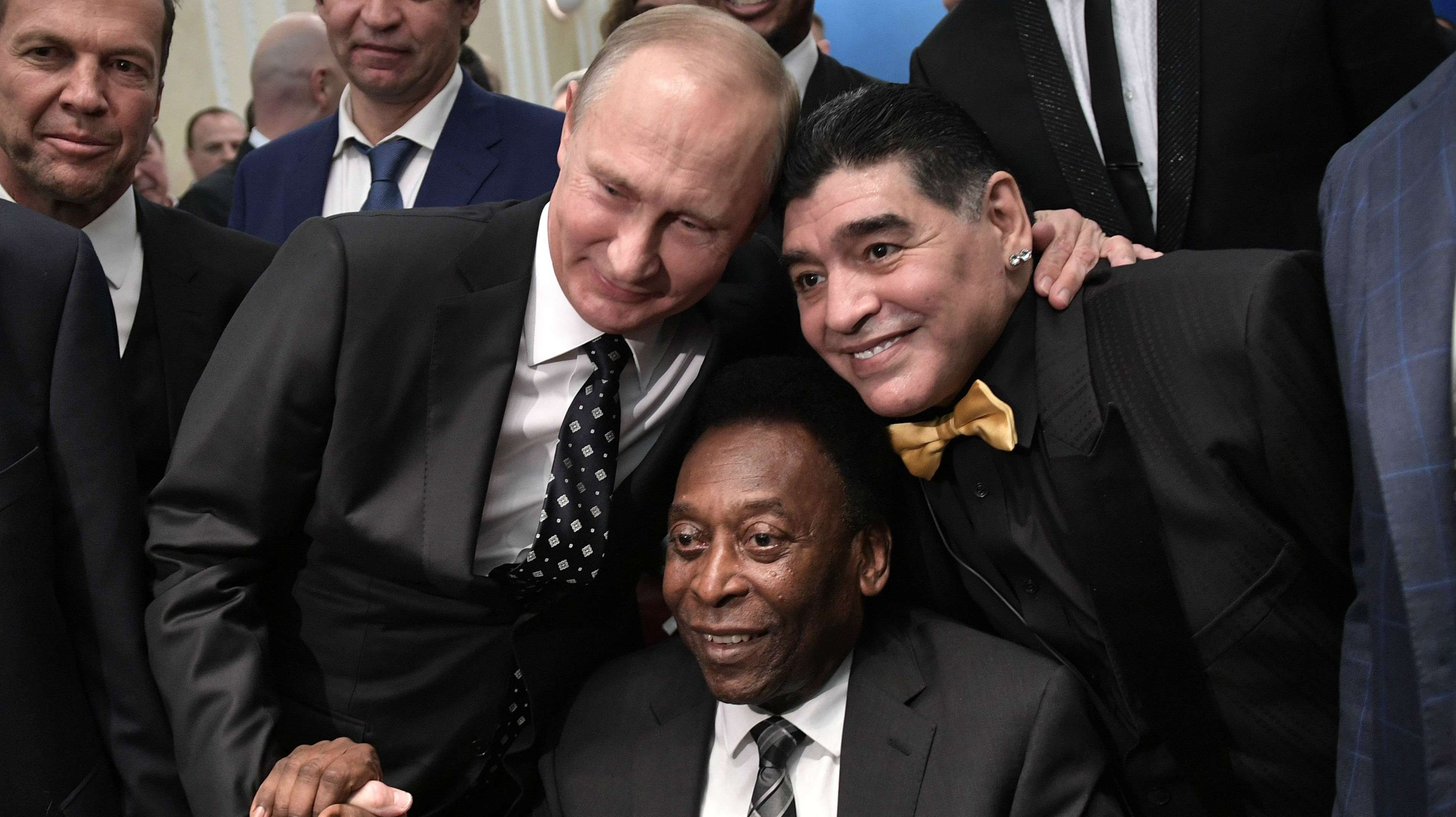 Pelé, Maradona e Putin - Brasil, Argentina e Rússia - Copa do Mundo