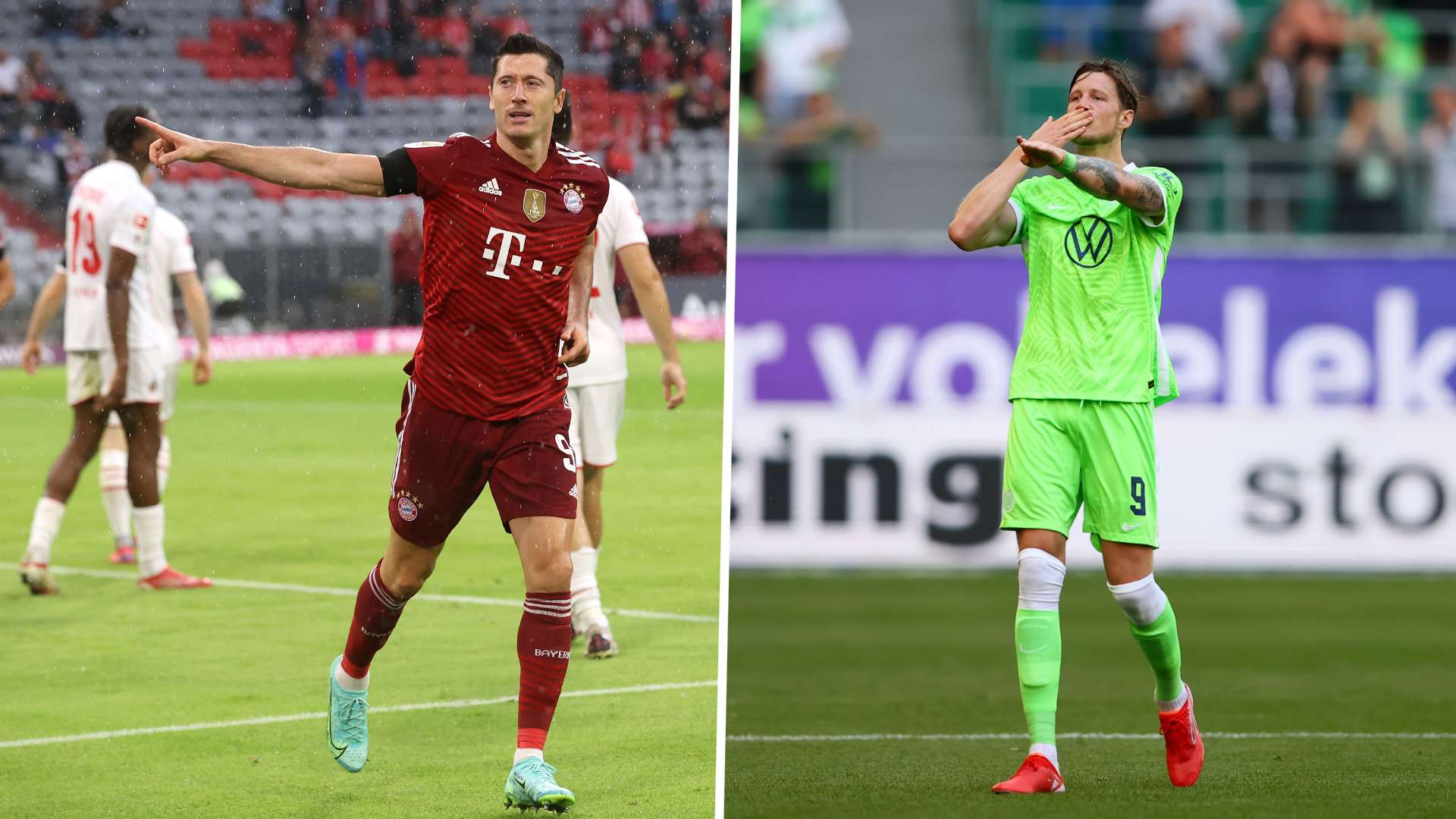 Robert Lewandowski Wout Weghorst FC Bayern Wolfsburg gfx