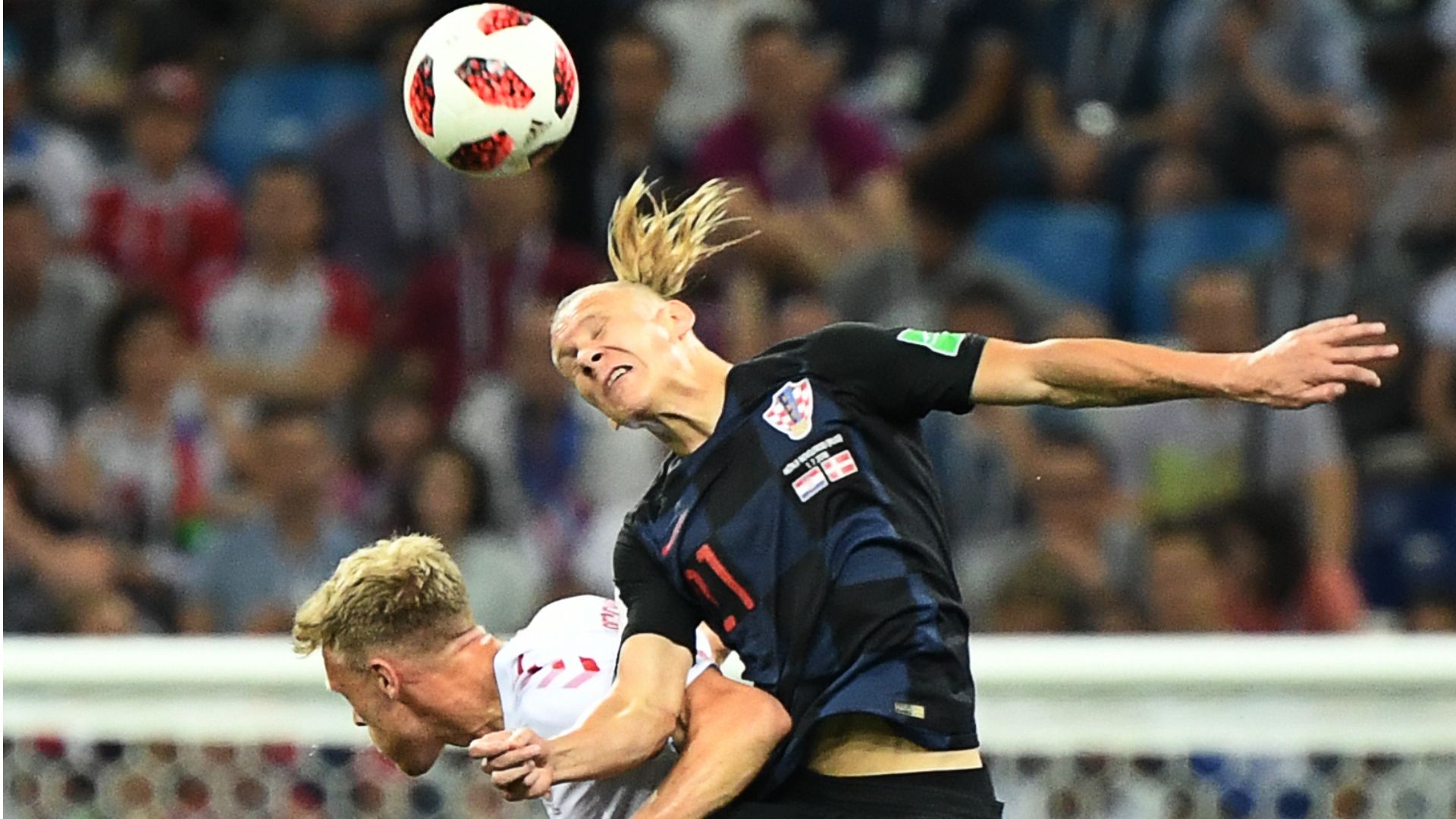 Nicolai Jorgensen Domagoj Vida Croatia Denmark World Cup 01072018