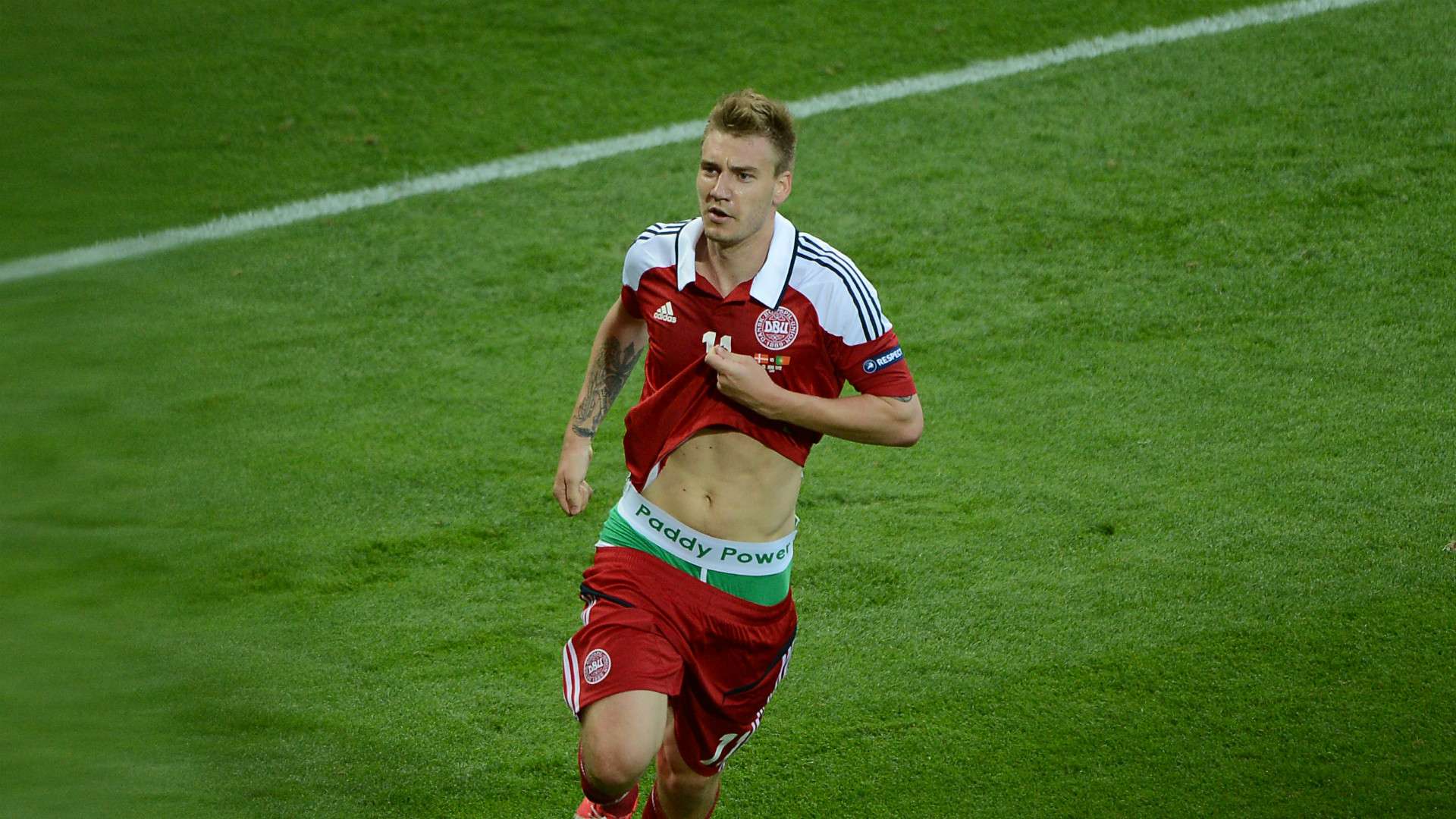 Nicklas Bendtner Denmark Portugal Euro 2012