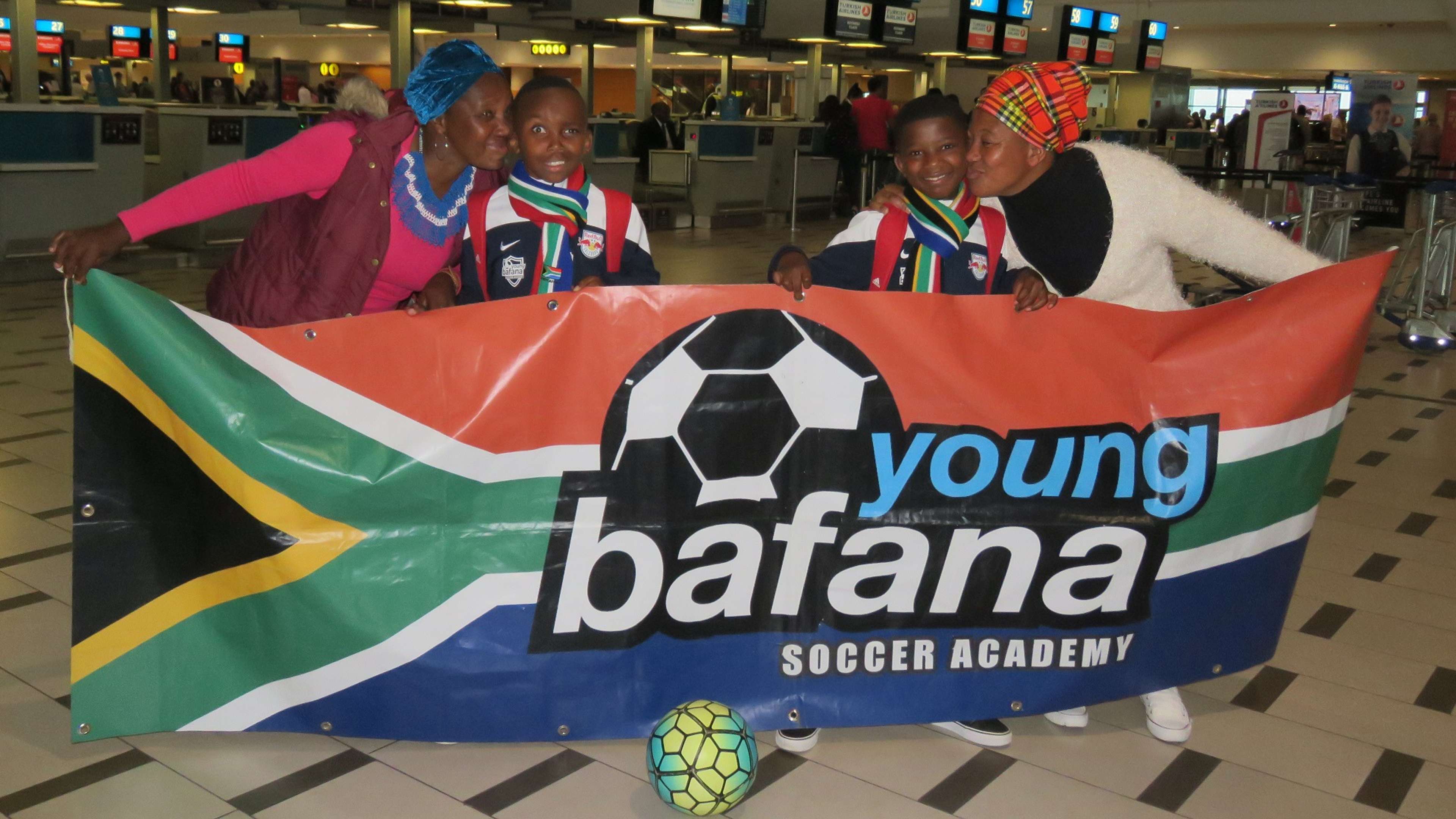 Young Bafana at Cape Town International Airport before debarture for Russia World Cup 2018