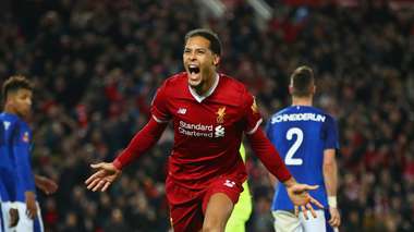 Virgil van Dijk Liverpool Everton