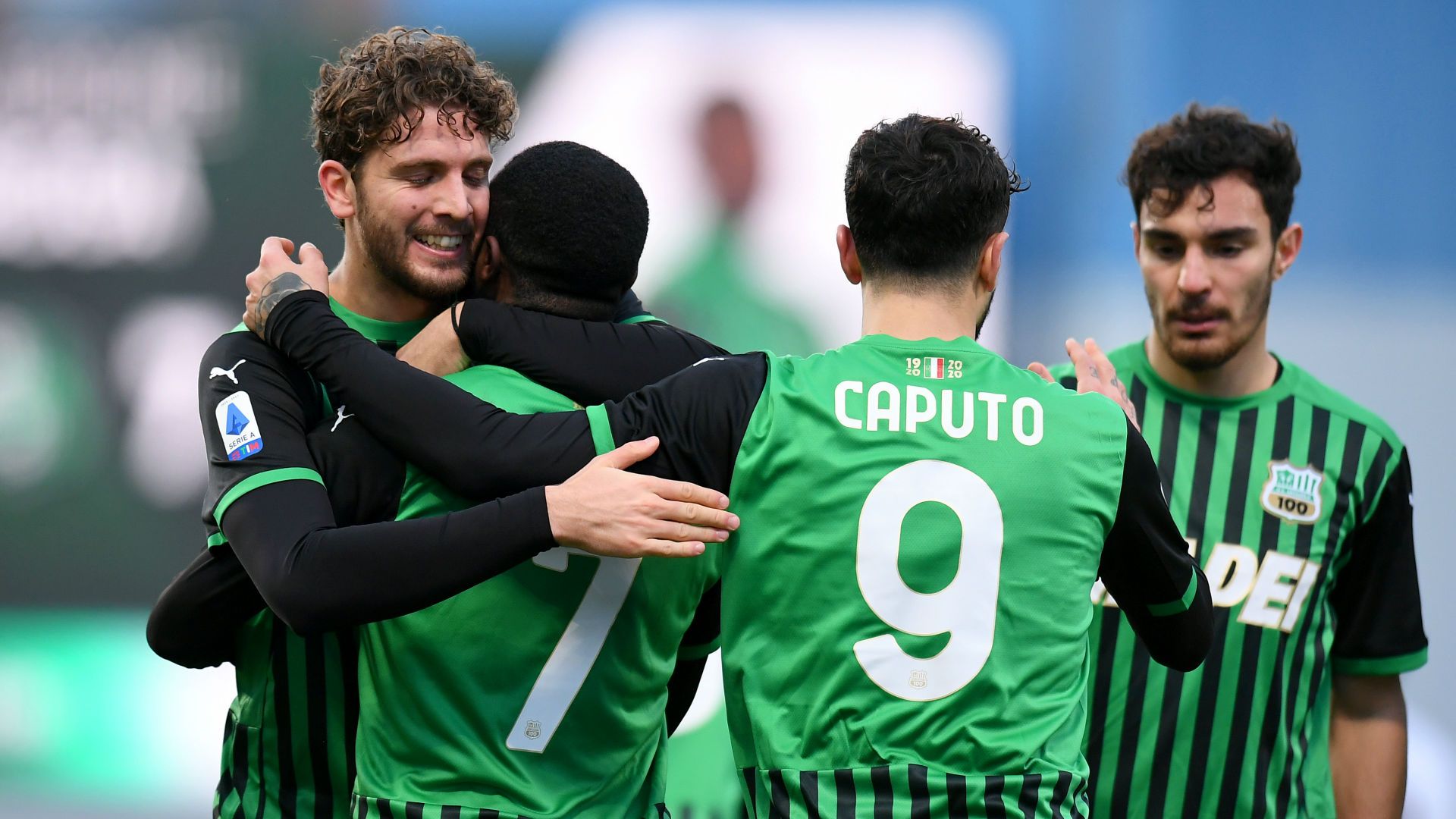 Sassuolo celebrating Genoa Serie A