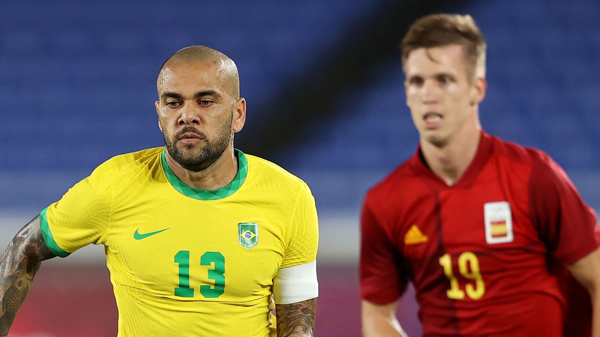 Alves y Olmo en el Brasil vs. España, Juegos Olímpicos