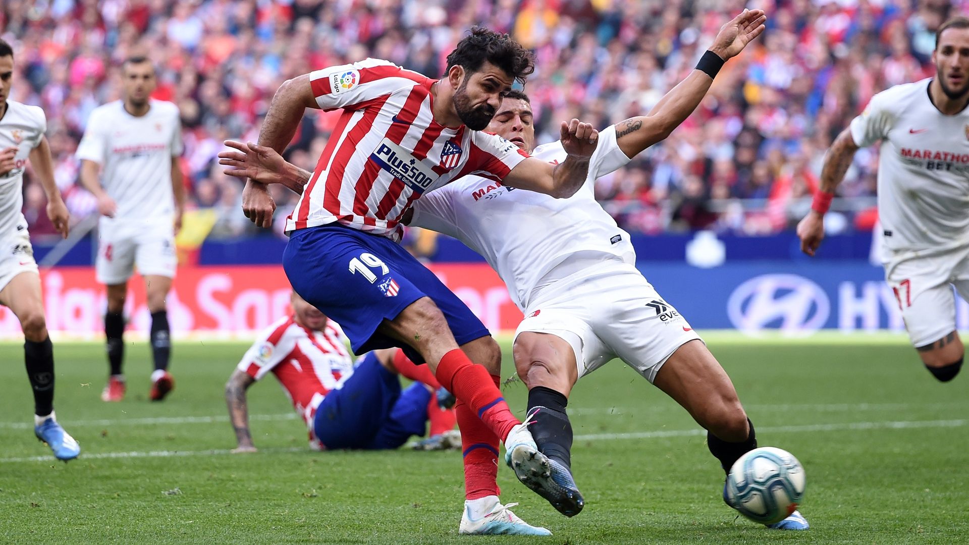 Diego Costa y Diego Carlos, Atlético de Madrid-Sevilla