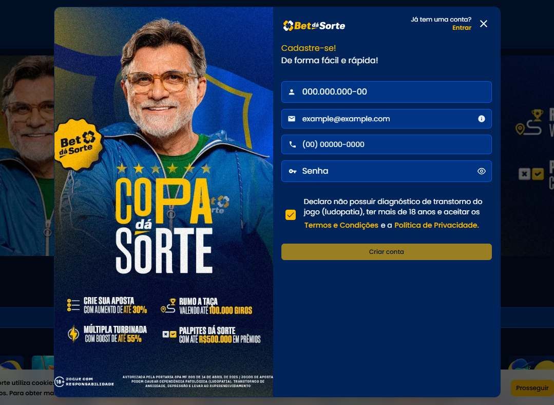 bet dá sorte cadastro