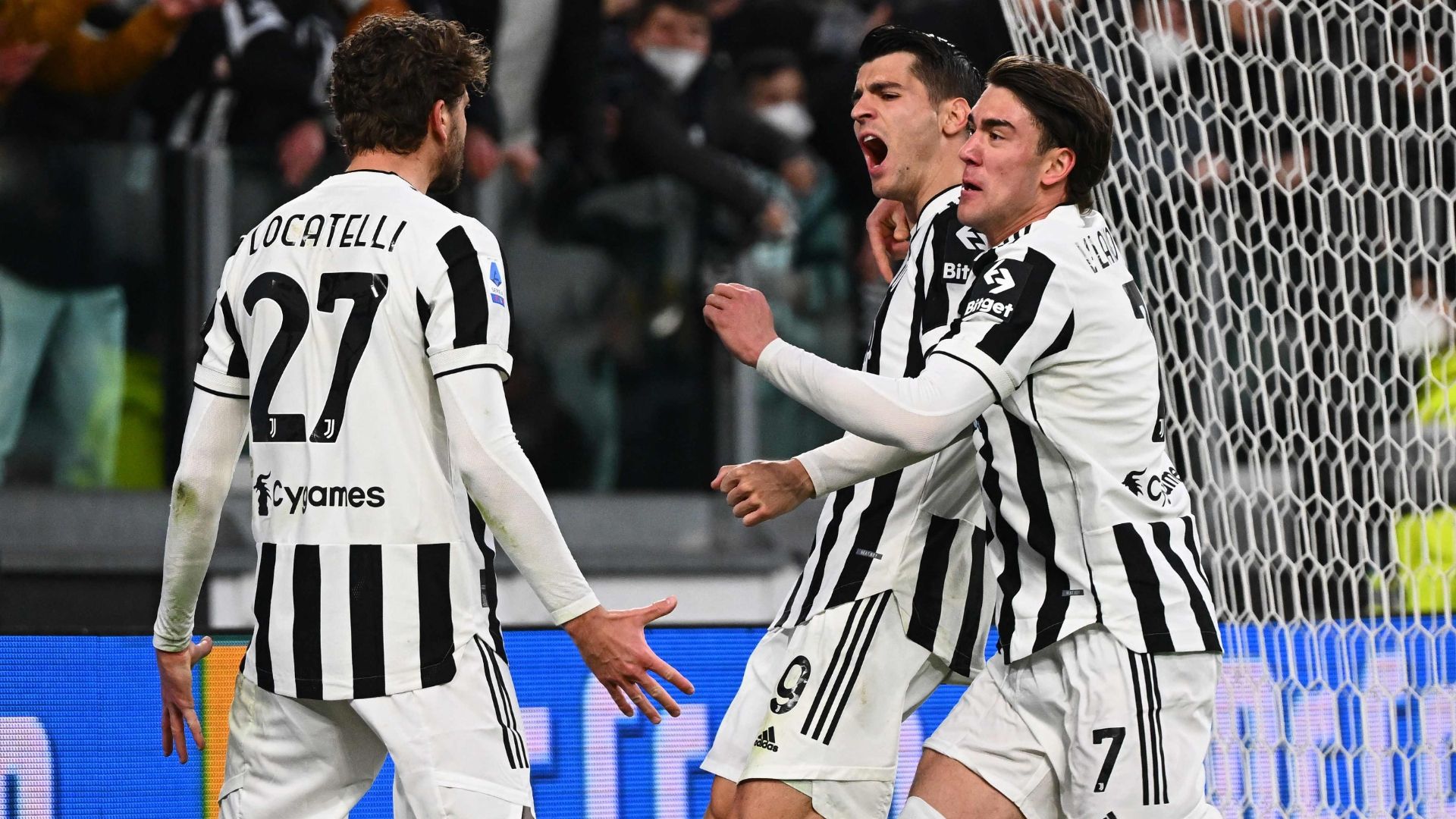 Morata celebrating Juventus Spezia Serie A