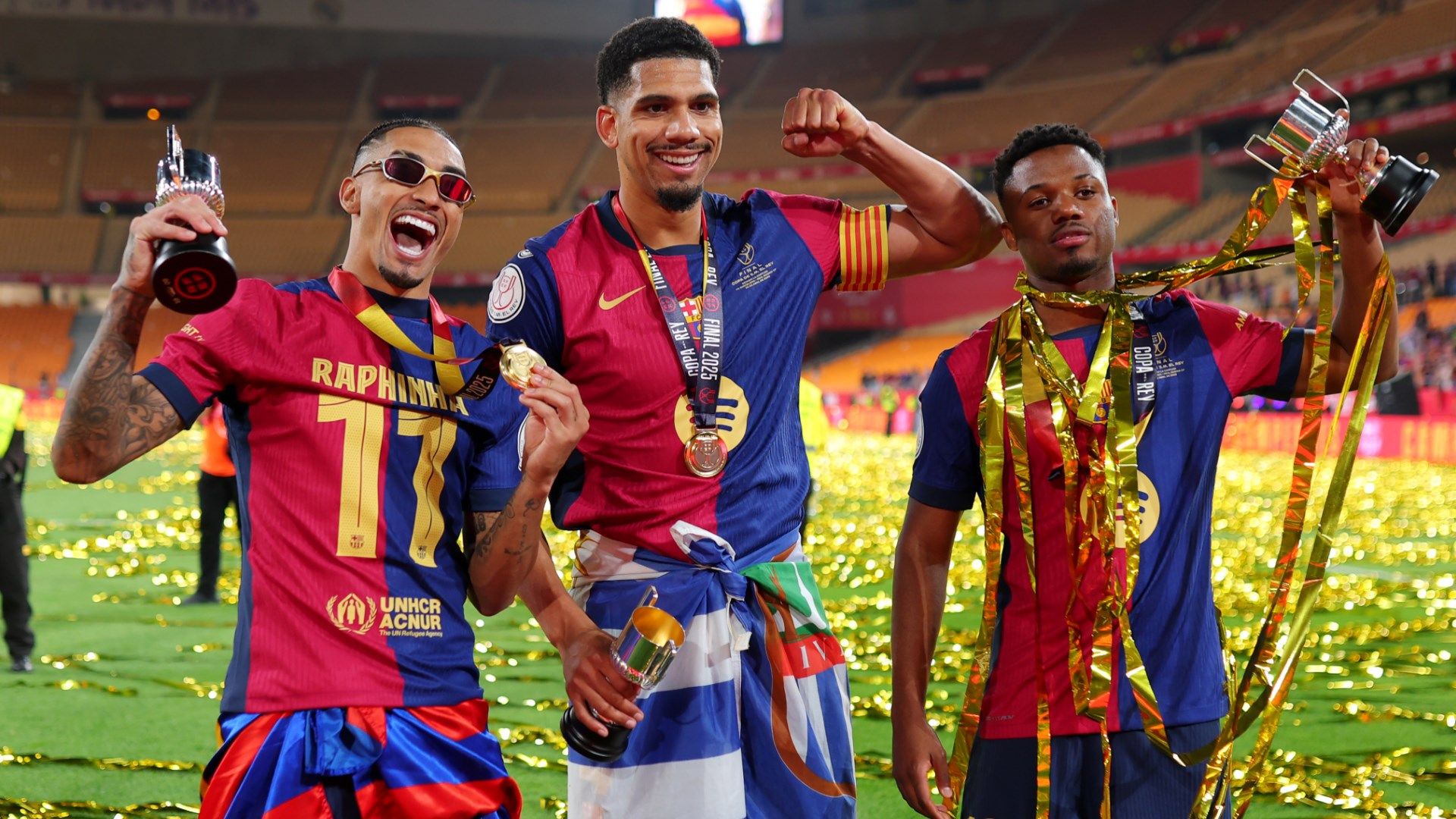 Ronald Araujo Raphinha Ansu Fati Barcelona 2025
