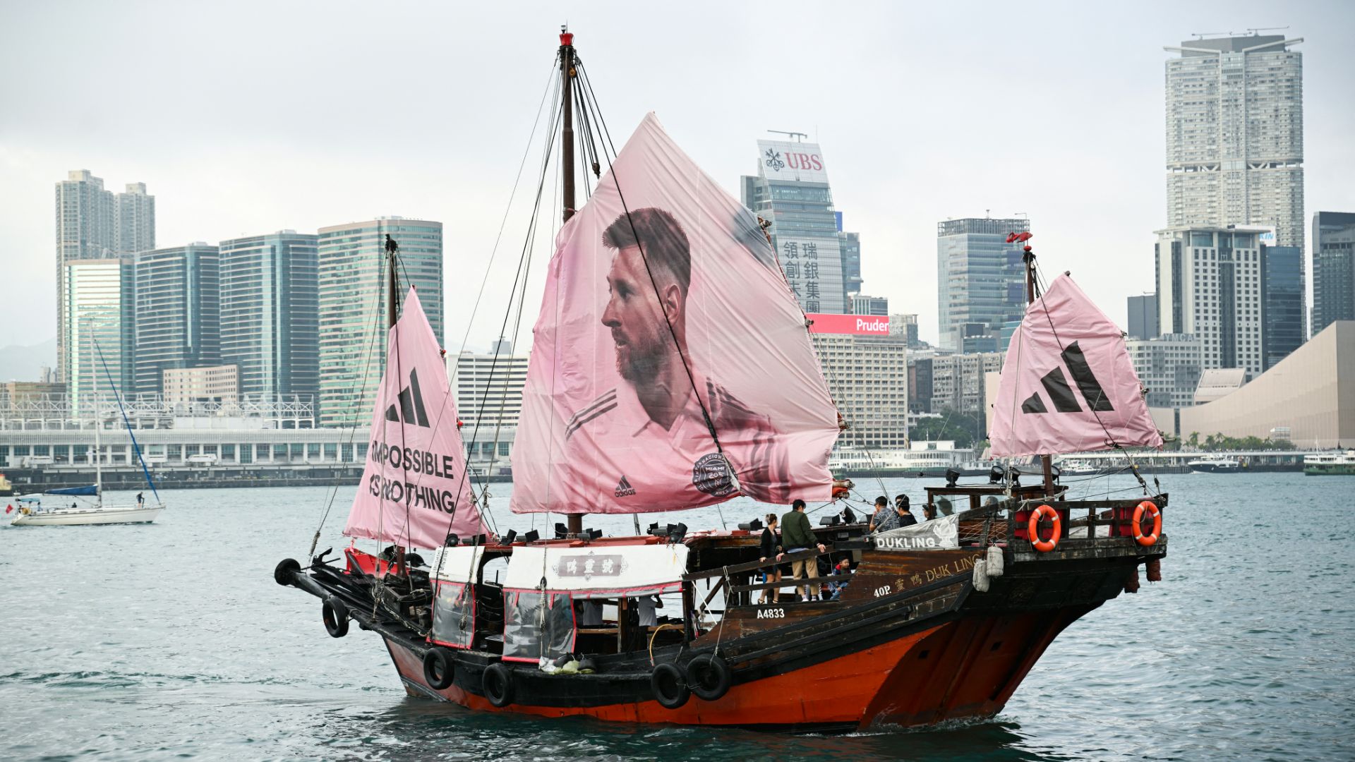 Lionel Messi boat Hong Kong