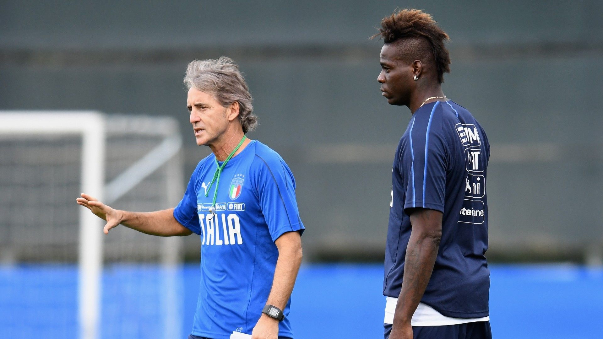 Mario Balotelli Roberto Mancini Italy