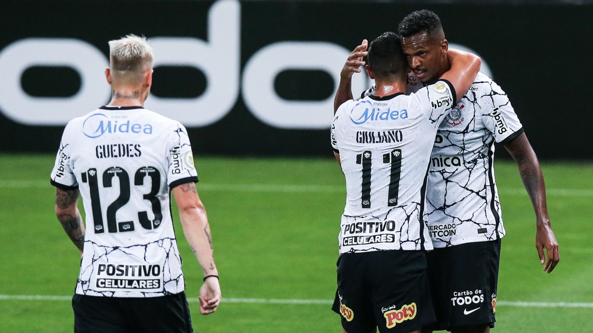 Giuliano, Jô comemoram, Corinthians x América-MG, Brasileirão, 19092021