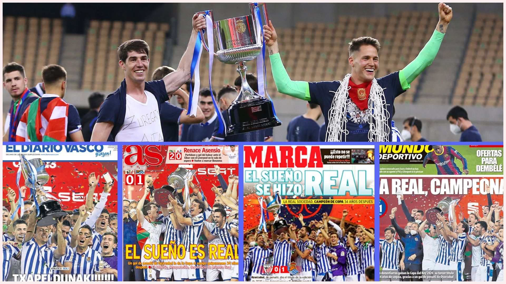 Portadas Real Sociedad, campeona de la Copa del Rey 2020