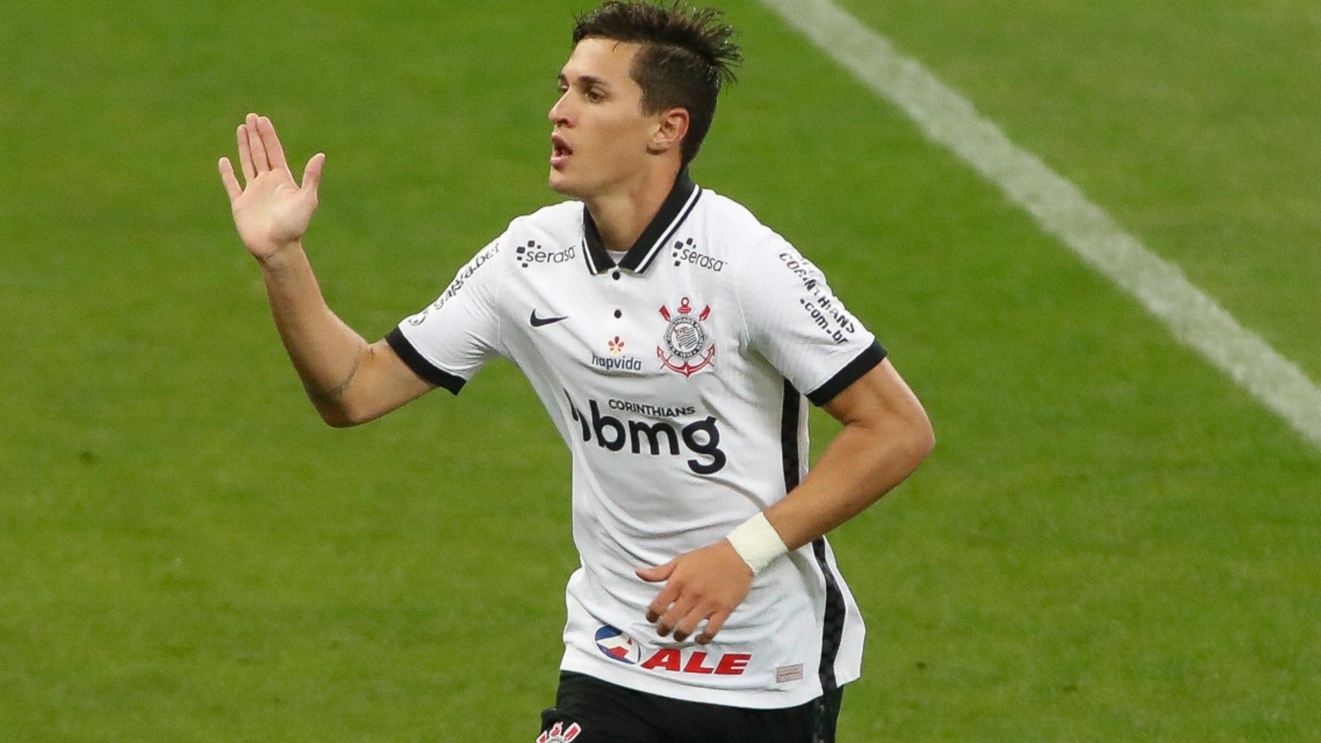Mateus Vital comemora gol do Corinthians