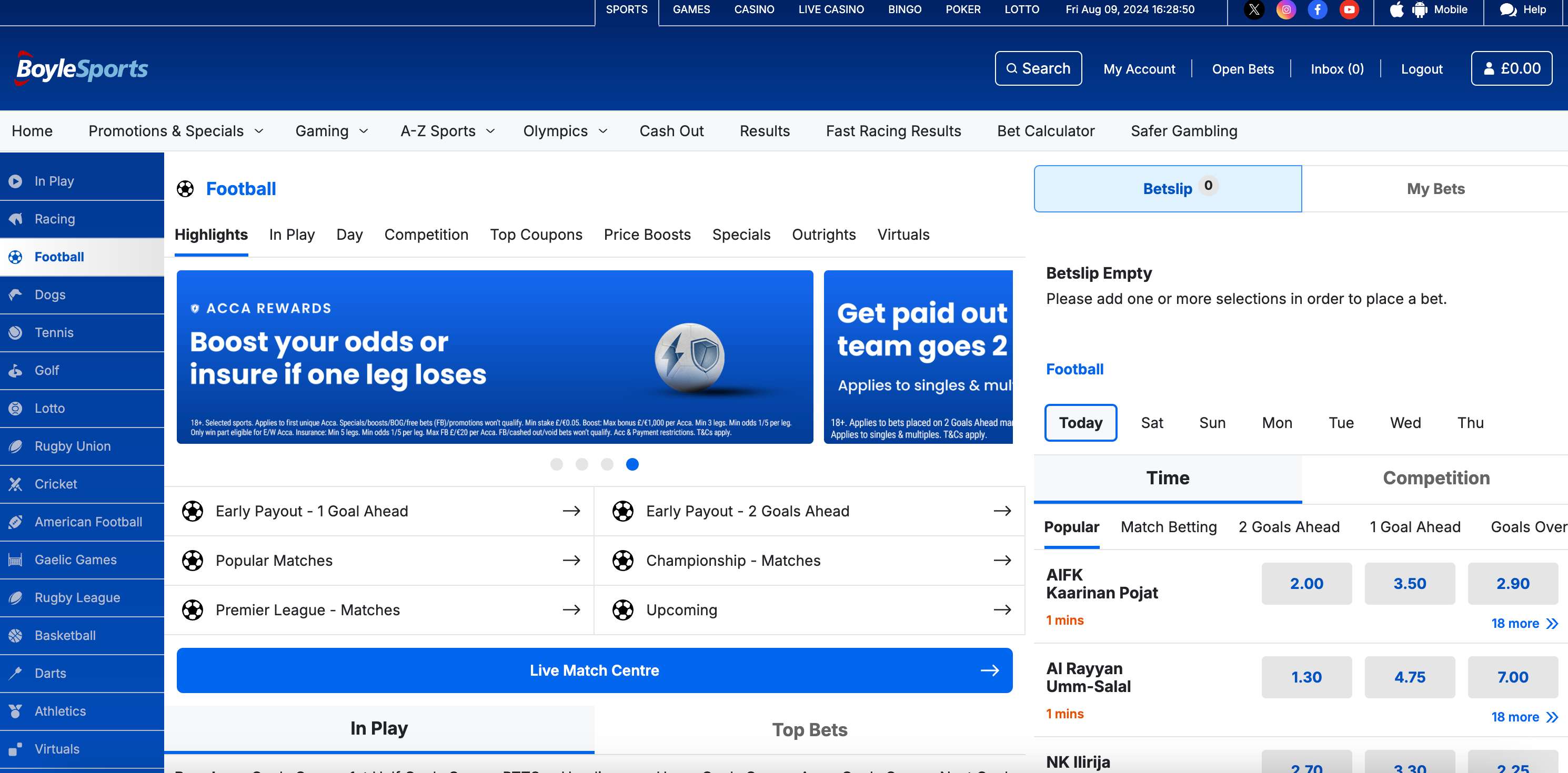 Boylesports interface