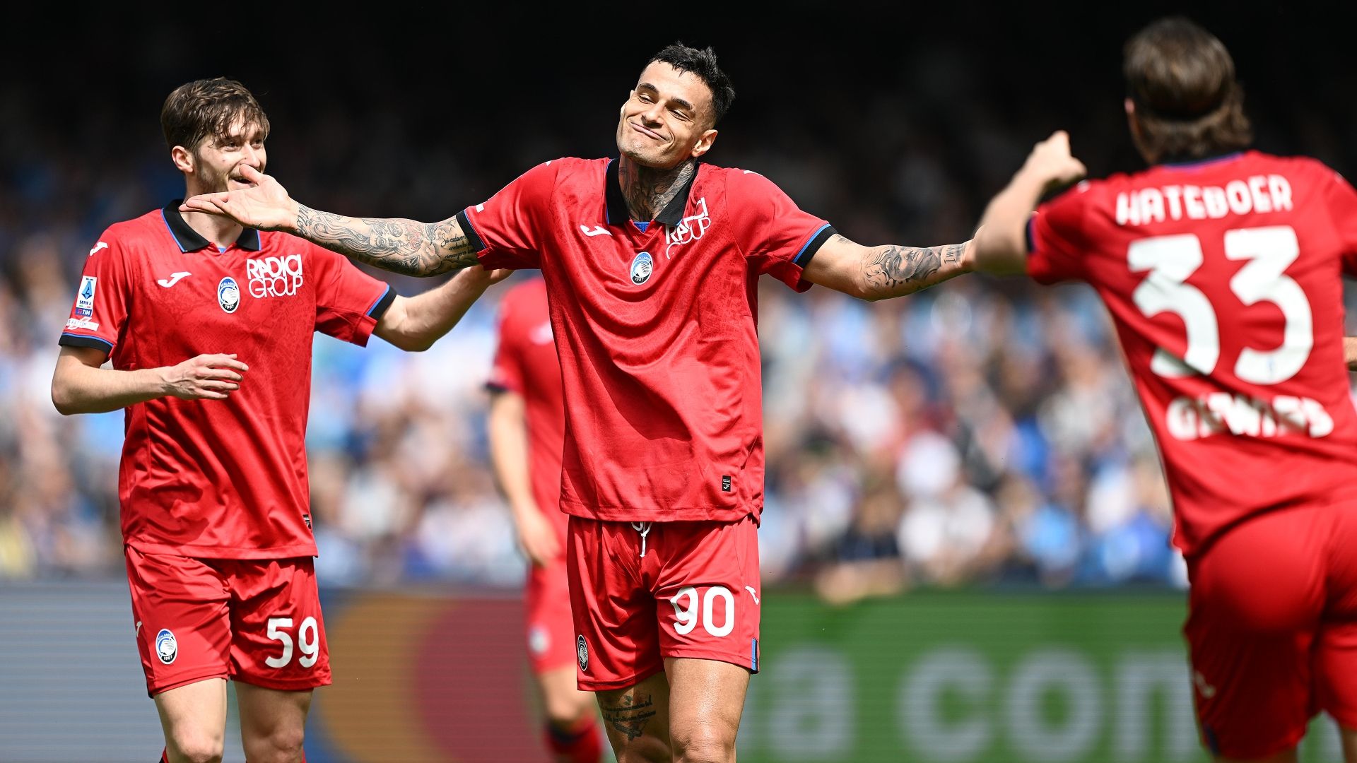 Scamacca esultanza Atalanta