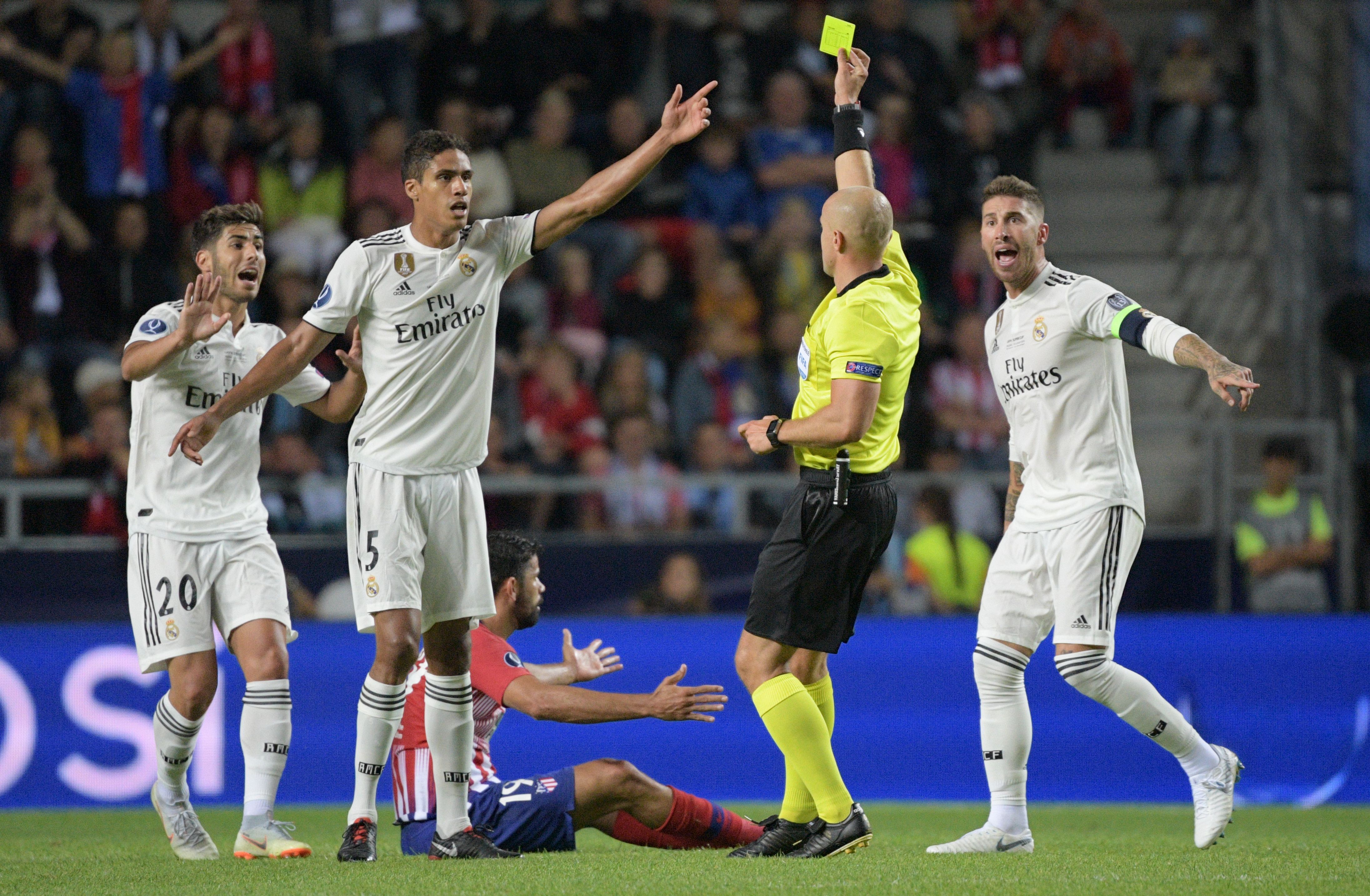 Marco Asensio yellow card Real Madrid Atletico Madrid UEFA Super Cup
