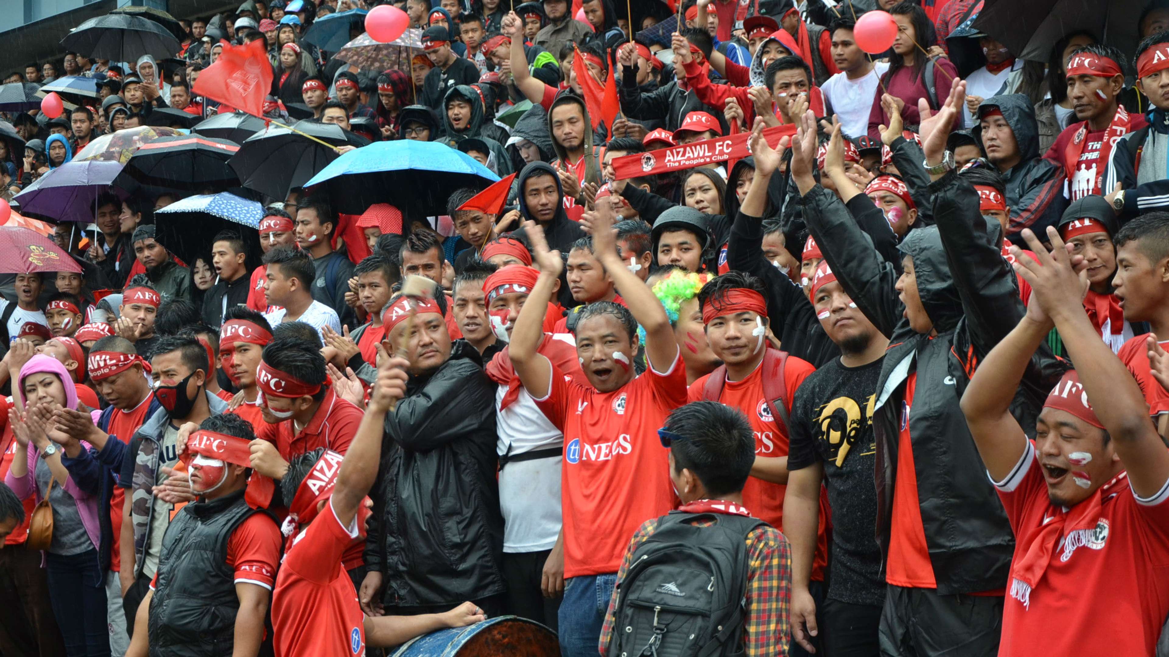 Aizawl FC supporters during Aizawl Mohun Bagan I-League 2017