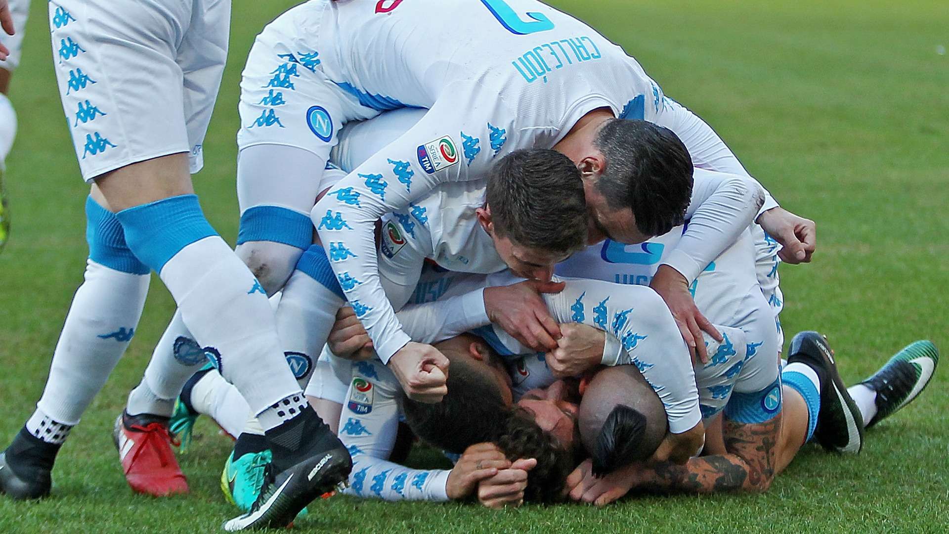 Napoli celebrating Napoli Torino Serie A