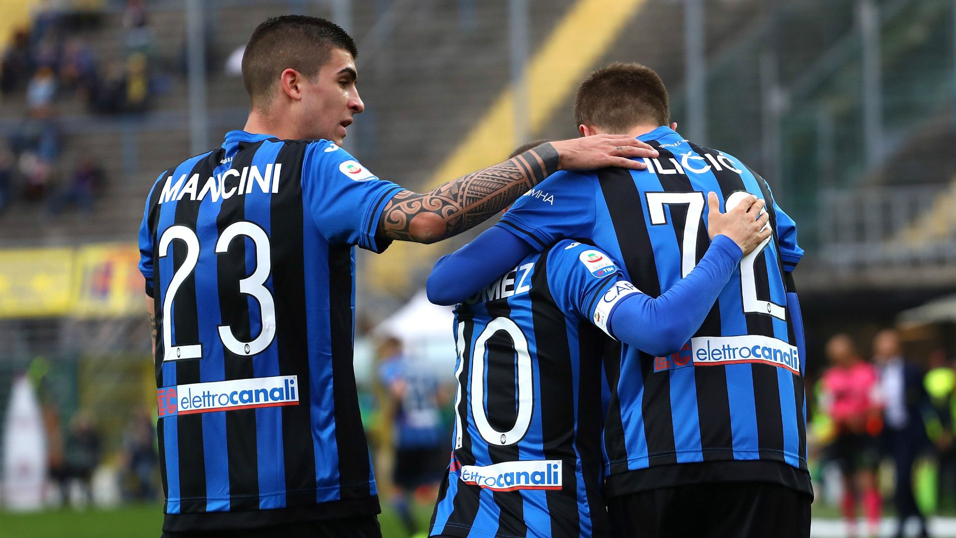 Atalanta celebrating Chievo Serie A