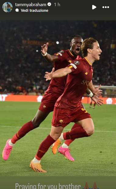 Tammy Abraham Instagram Story for Edoardo Bove